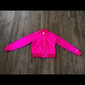 Balera Satin Bomber Jacket Cerise Hip Hop